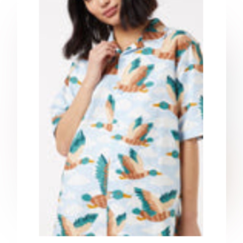 Princess Highway Multicolor Duck Print oversized Shirt
